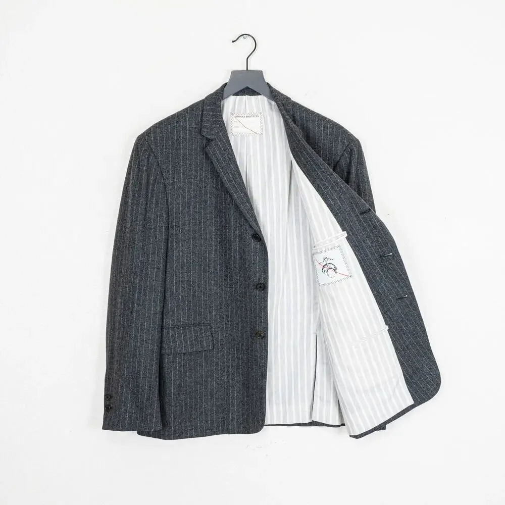 Brooks Brothers Black Fleece x Thom Browne Suit Gray Pinstripe wool tweed BB4